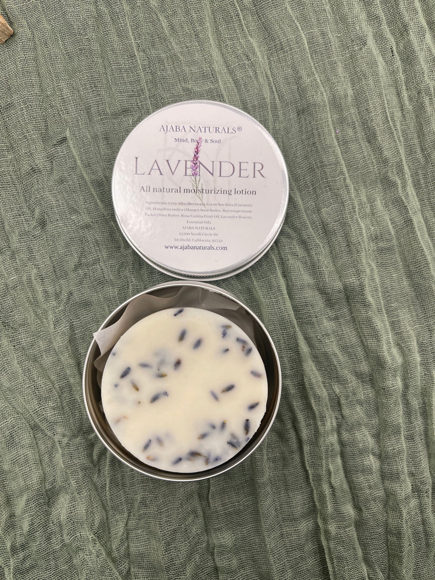 All Natural Lavender Moisturizing Solid Lotion Lotion Bar AJABA NATURALS® 