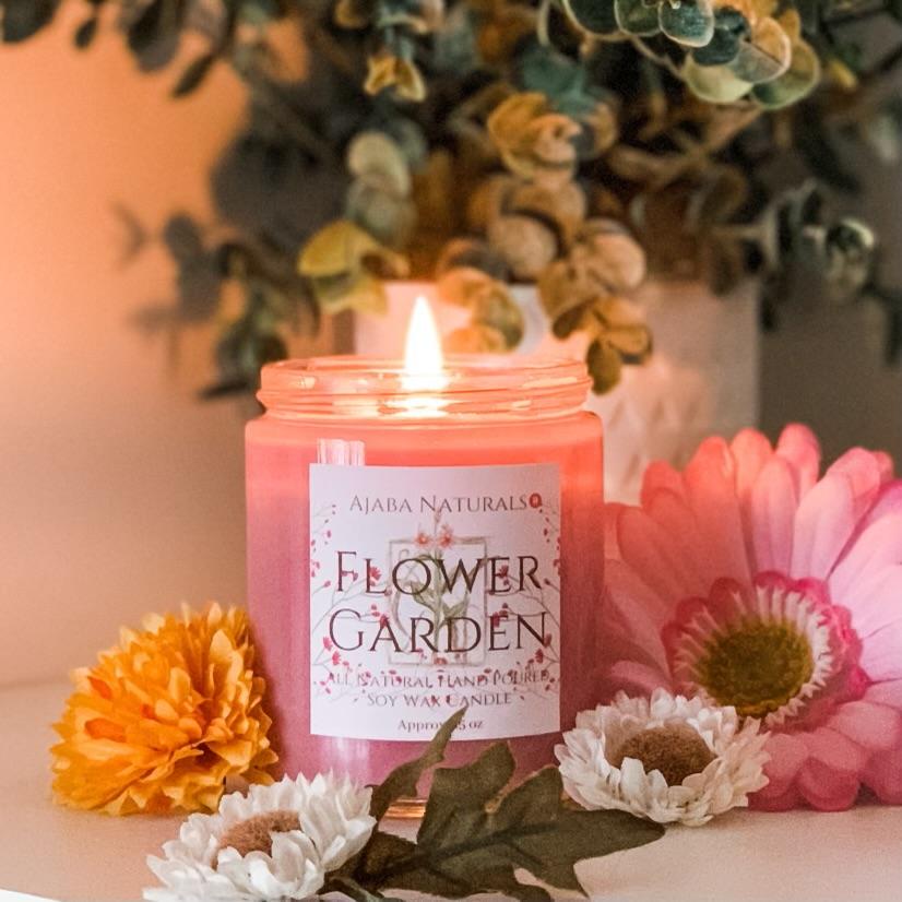 Flower Garden All Natural Soy Wax Candle AJABA NATURALS® 