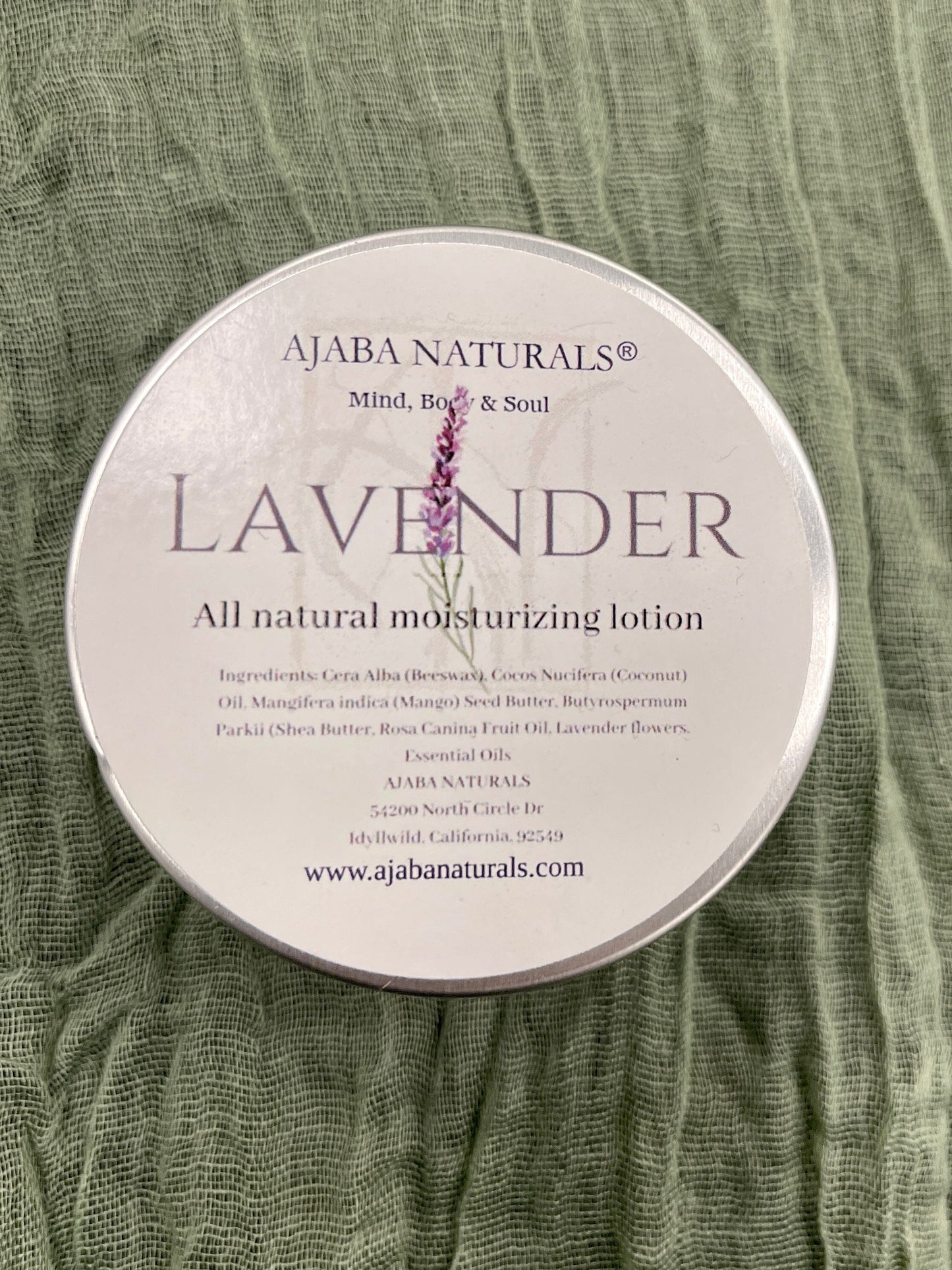 All Natural Lavender Moisturizing Solid Lotion Lotion Bar AJABA NATURALS® 