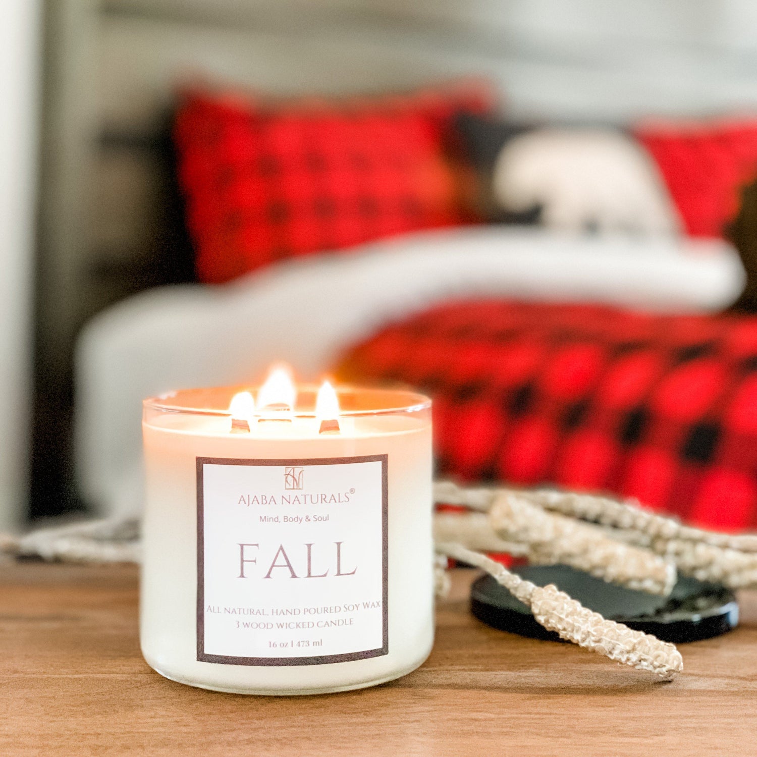 Fall Handcrafted Soy Wax Candle Candle AJABA NATURALS™ 